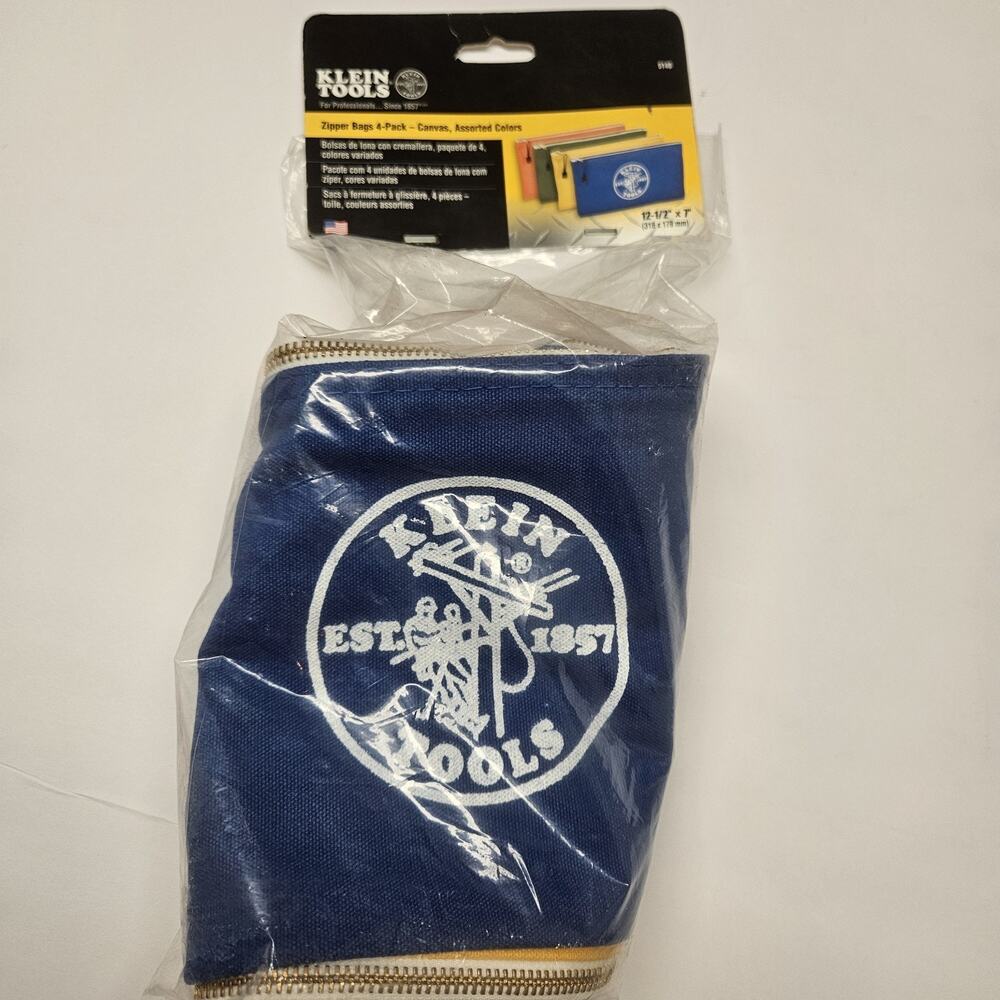 Klein Tools 5140 Canvas Zipper Bags, 4-Pack